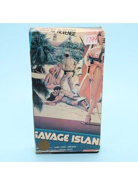 SAVAGE ISLAND VHS Force Video Linda Blair Horror Sleaze Rental Cut Box